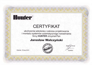 Certyfikat Hunter - Jarosław Walczyński